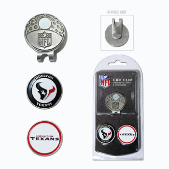 Houston Texans Cap Clip with 2 Magnetic Markers Set