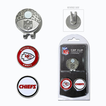 Kansas City Chiefs Cap Clip with 2 Magnetic Markers Set