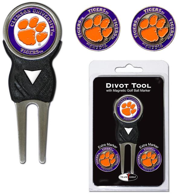 Picture of Team Golf 20645 Clemson University Divot Tool Pack with Signature tool