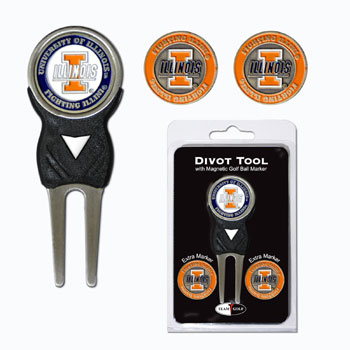 21345 Illinois Fighting Illini Divot Tool Pack with Signature tool
