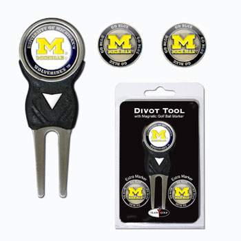 22245 Michigan Wolverines Divot Tool Pack with Signature tool
