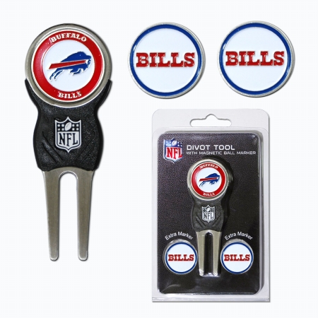 Picture of Team Golf 30345 Buffalo Bills Divot Tool Pack with Signature tool
