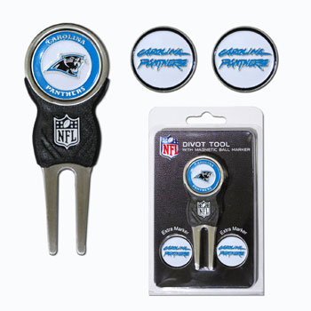 Picture of Team Golf 30445 Carolina Panthers Divot Tool Pack with Signature tool