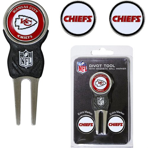 Kansas City Chiefs Golf Divot Tool Pack with 3 Magnetic Markers
