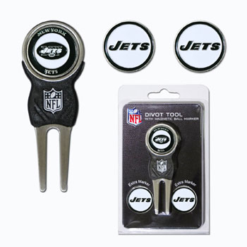 New York Jets Golf Divot Tool Pack with 3 Magnetic Markers