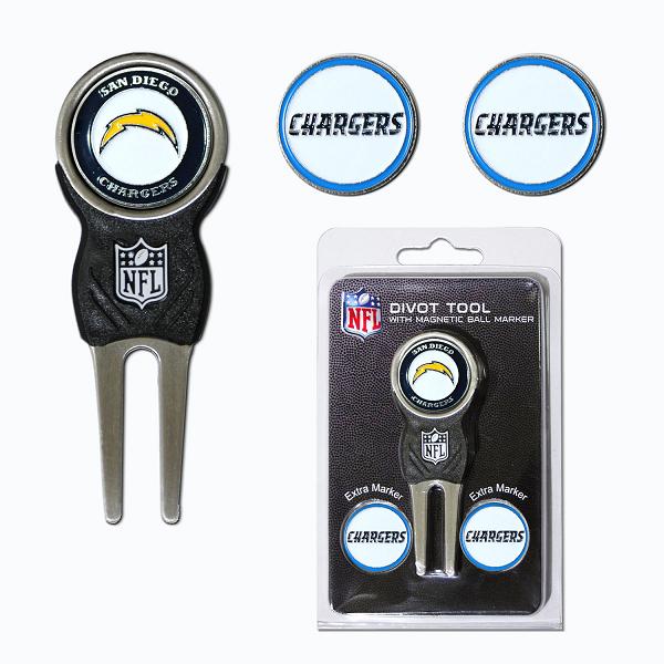 Los Angeles Chargers Golf Divot Tool Pack with 3 Magnetic Markers