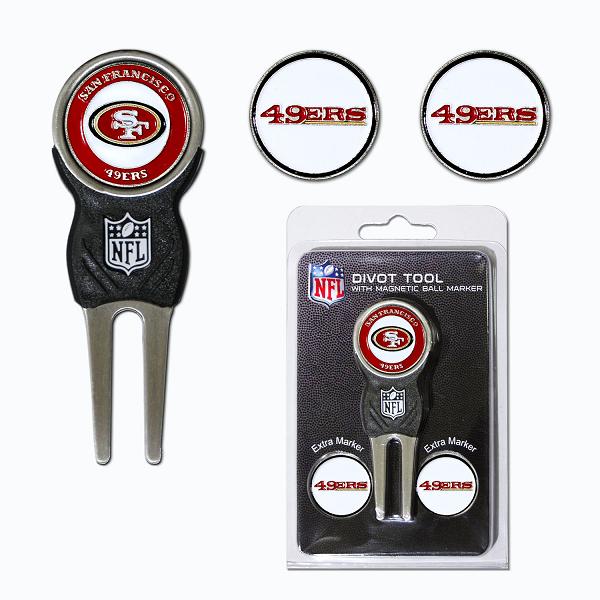 San Francisco 49ers Golf Divot Tool Pack with 3 Magnetic Markers