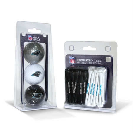 Picture of Team Golf 30499 Carolina Panthers 3 Ball Pack and 50 Tee Pack