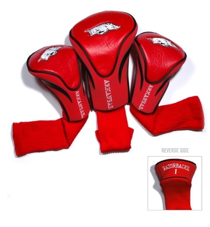 Picture of Team Golf 20494 University of Arkansas 3 Pack Contour Fit Headcover