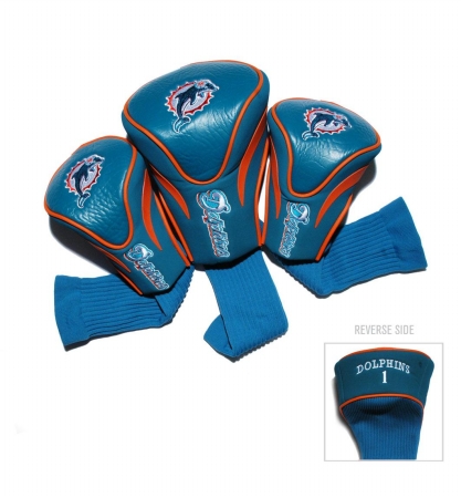 31594 Miami Dolphins 3 Pack Contour Fit Headcover