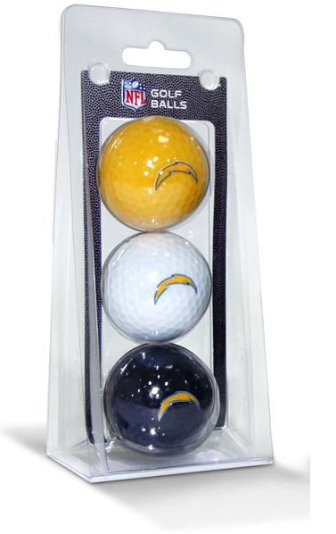 Los Angeles Chargers 3-Pack Multi-Colored Team Golf Ball Set