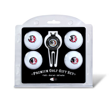 Florida State Seminoles Pack of 4 Golf Balls and Divet Tool Gift Set