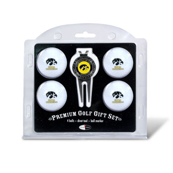 Lowa Hawkeyes Pack of 4 Golf Balls and Divet Tool Gift Set