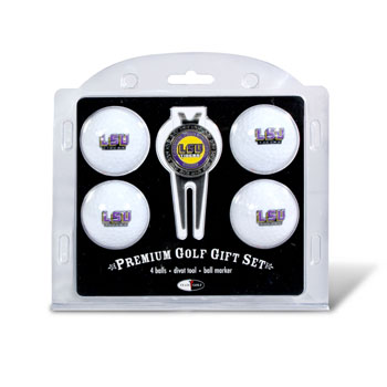 22006 LSU Tigers Pack of 4 Golf Balls and Divet Tool Gift Set