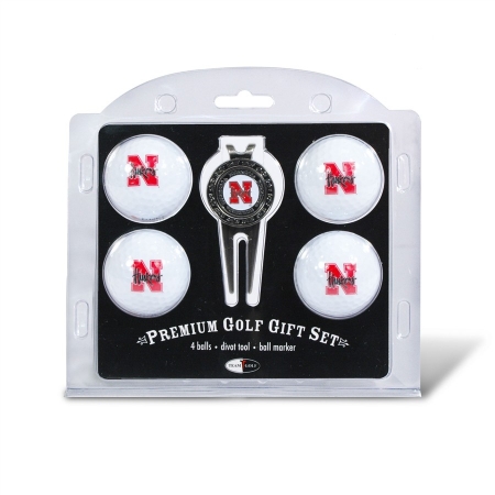 22406 Nebraska Cornhuskers Pack of 4 Golf Balls and Divet Tool Gift Set