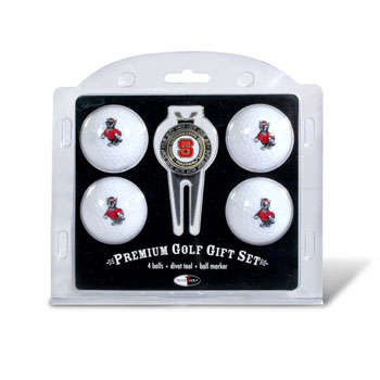 North Carolina State Wolfpack Pack of 4 Golf Balls and Divet Tool Gift Set