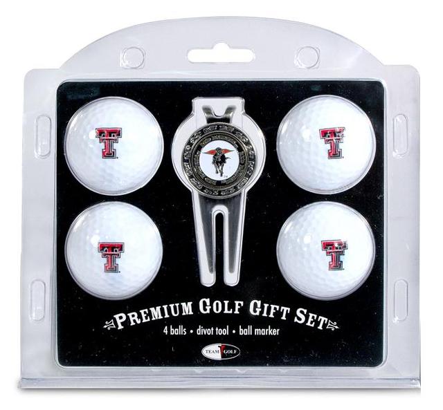 25106 Texas Tech Raiders Pack of 4 Golf Balls and Divet Tool Gift Set