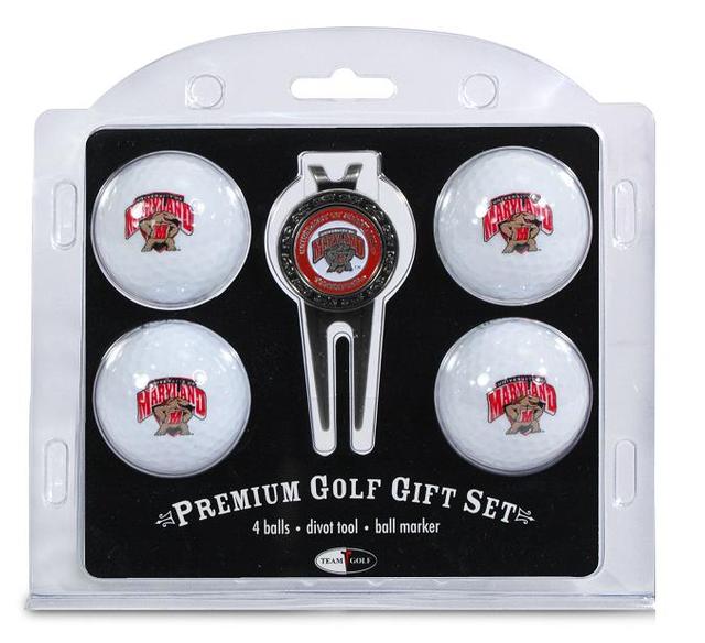 26006 Maryland Terps Pack of 4 Golf Balls and Divet Tool Gift Set