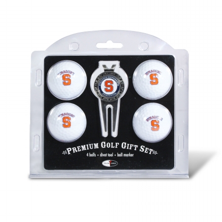 26106 Syracuse Orange Pack of 4 Golf Balls and Divet Tool Gift Set
