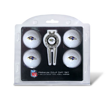 Picture of Team Golf 30206 Baltimore Ravens Pack of 4 Golf Balls and Divet Tool Gift Set
