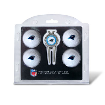 Carolina Panthers Pack of 4 Golf Balls and Divet Tool Gift Set