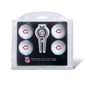 Chicago Bears Pack of 4 Golf Balls and Divet Tool Gift Set