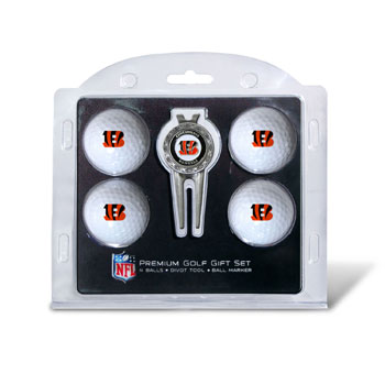 Cincinnati Bengals Pack of 4 Golf Balls and Divet Tool Gift Set -  Team Golf, TE565762