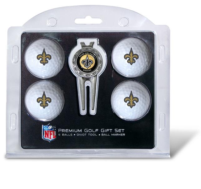 New Orleans Saints Pack of 4 Golf Balls and Divet Tool Gift Set
