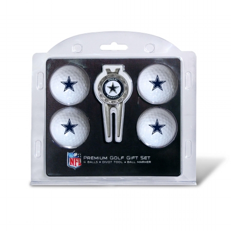 Dallas Cowboys Pack of 4 Golf Balls and Divet Tool Gift Set