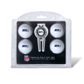 32806 Seattle Seahawks Pack of 4 Golf Balls and Divet Tool Gift Set