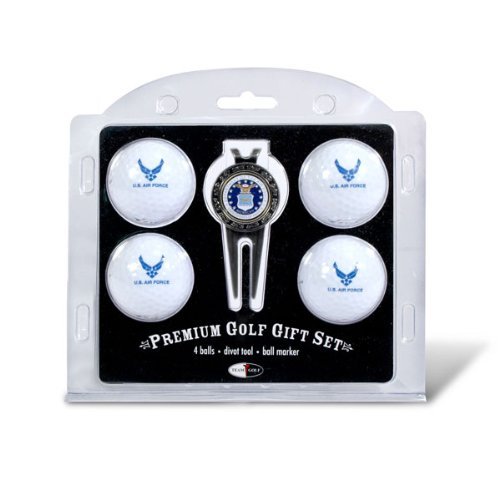 US Airforce Pack of 4 Golf Balls and Divet Tool Gift Set