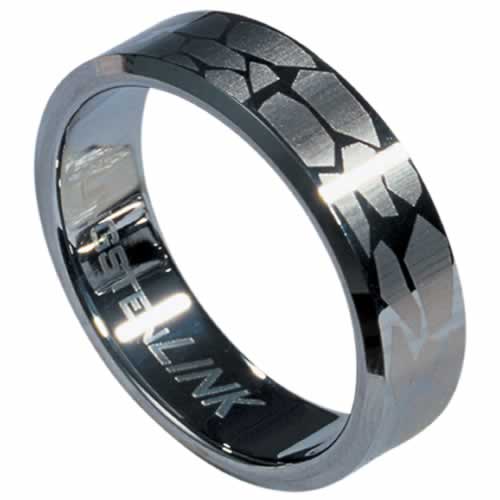 Picture of AAB Style RTS-17 Tungsten Carbide Ring with Laser-Made Design