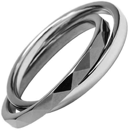 Picture of AAB Style GRTS-65R Double Banded Tungsten and Stainless Steel Ring