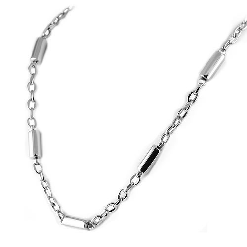 Picture of AAB Style NSSX-138 Stainless Steel Link Necklace - 20 in. and Bracelet - 8 in. Set