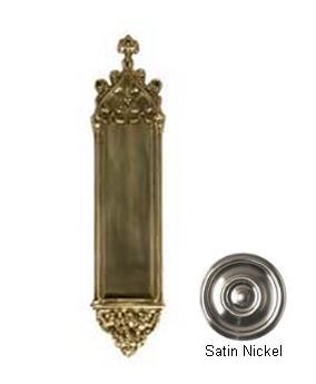 Picture of BRASS Accents A04-P5600-619 Gothic 3-.37 in. x 16 in. Push Plate Satin Nickel