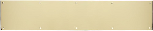 6 in. x 30 in. Kick Plate Polished Brass-Aluminum Adhesive Mount