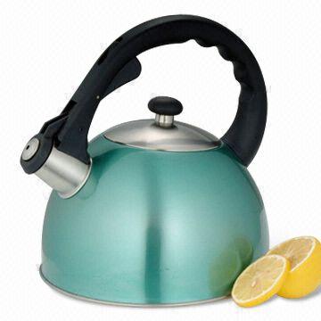 Picture of Evco International 77007 Satin Splendor 2.8 Qt Whistling Metallic Aqua Tea Kettle