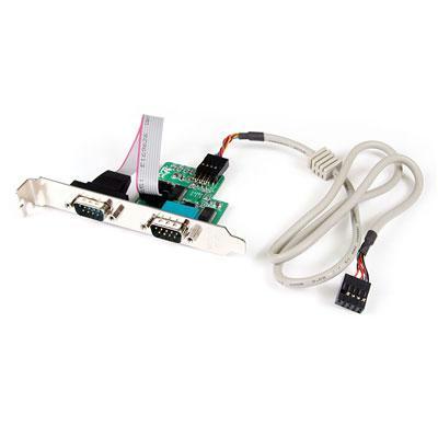 24" Internal Usb Motherboard Header to 2 Port Serial RS232 Adapter