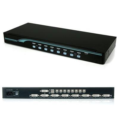 8 Port 1U Rack Mount DVI USB KVM Switch