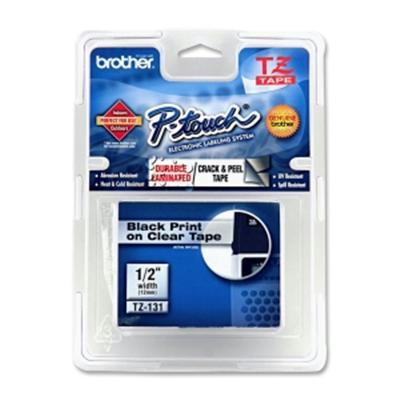 Picture of Brother International TZE-S131 0.47&quot; Black on Clear Tape with Extra Strength Adhesive