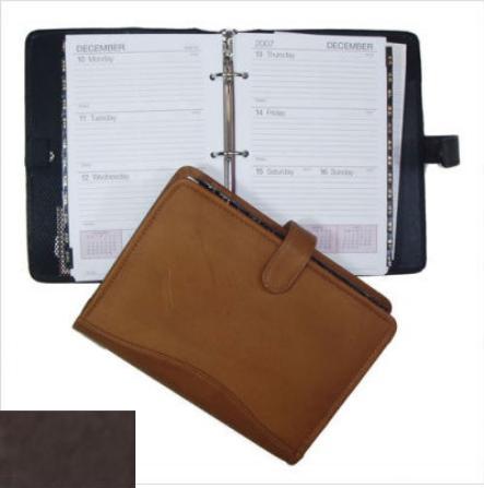 David King & Co  5 in. x 8 in. Zippered 6 Ring Agenda- Cafe