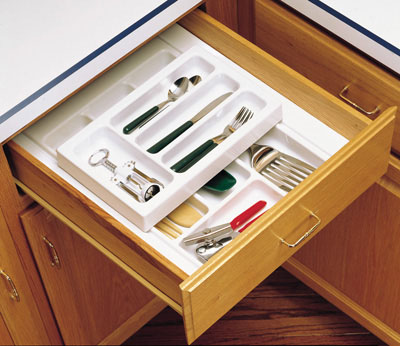 Rev-A-Shelf RSRT.14.4F 14.75 in. W x 4.13 in. H Double Cutlery Tray Insert Full Tray