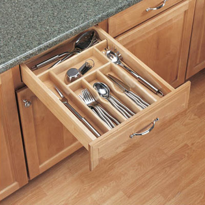 Picture of Rev-A-Shelf 4WCT-3SH Wood Cutlery Tray Insert  Natural - Short