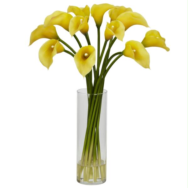 Picture of Nearly Natural Silk 1187-Yl Mini Calla Lily Silk Flower Arrangement
