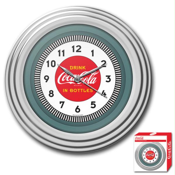 Picture of Coca-Cola Clock with Chrome Finish - 1930S Style - 11.75 Inches