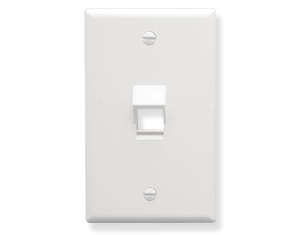 Picture of ICC ICC-IC107DA1WH Angled Single Gang Faceplate 1 Port - White