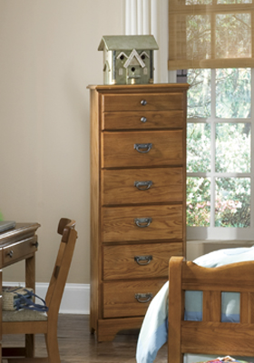 Carolina Furniture 384600 Creek Side Six Drawer Lingerie Chest Dresser Furniture In Autumn Oak