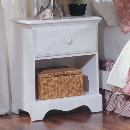 Picture of Carolina Furniture 412100 Cottage One Drawer Nightstand Bedside Table In White