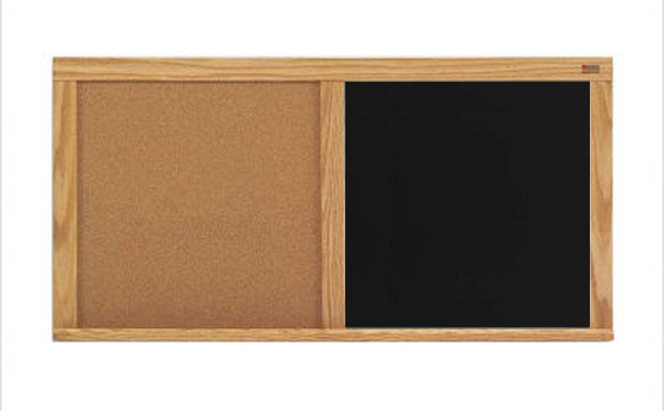 Picture of Marsh Industries Cw-203-Cobl 24X36 Oak Trim Natural Cork Chalkboard Combination Board - Black