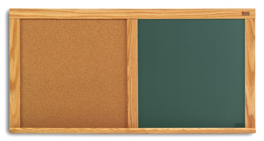 Picture of Marsh Industries Cw-304-Cogr 33.5X45.5 Oak Trim Natural Cork Chalkboard Combination Board - Green